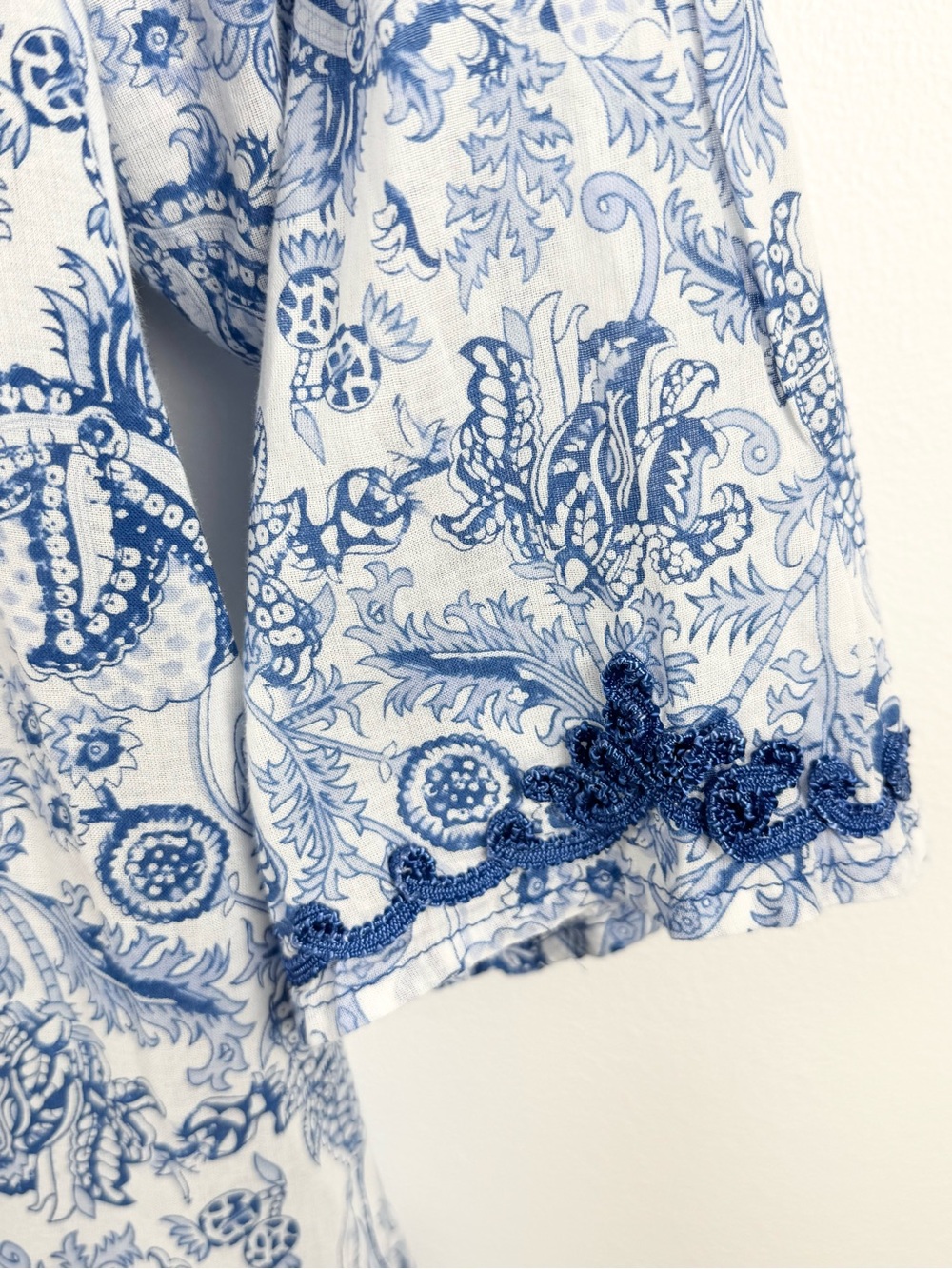 Anne Carson Blue Paisley Cotton Tunic size 2X - Picture 12 of 16